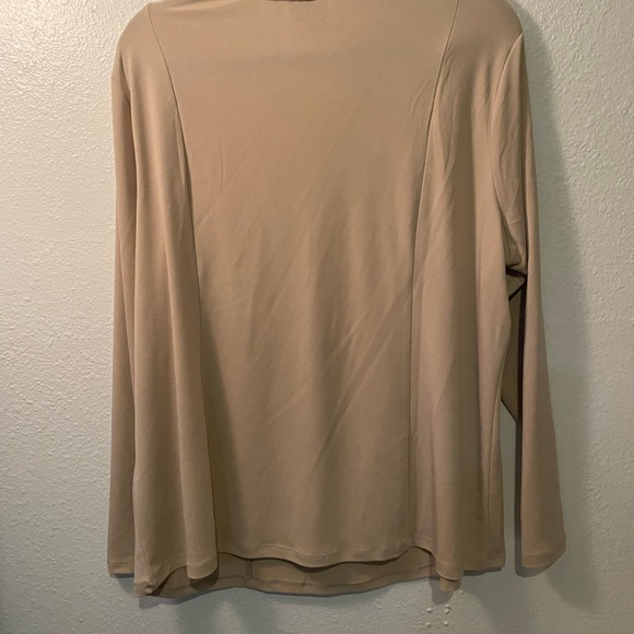 Linea by Louis Dell'Olio Beige Draped Top Size 1x - Picture 2 of 4
